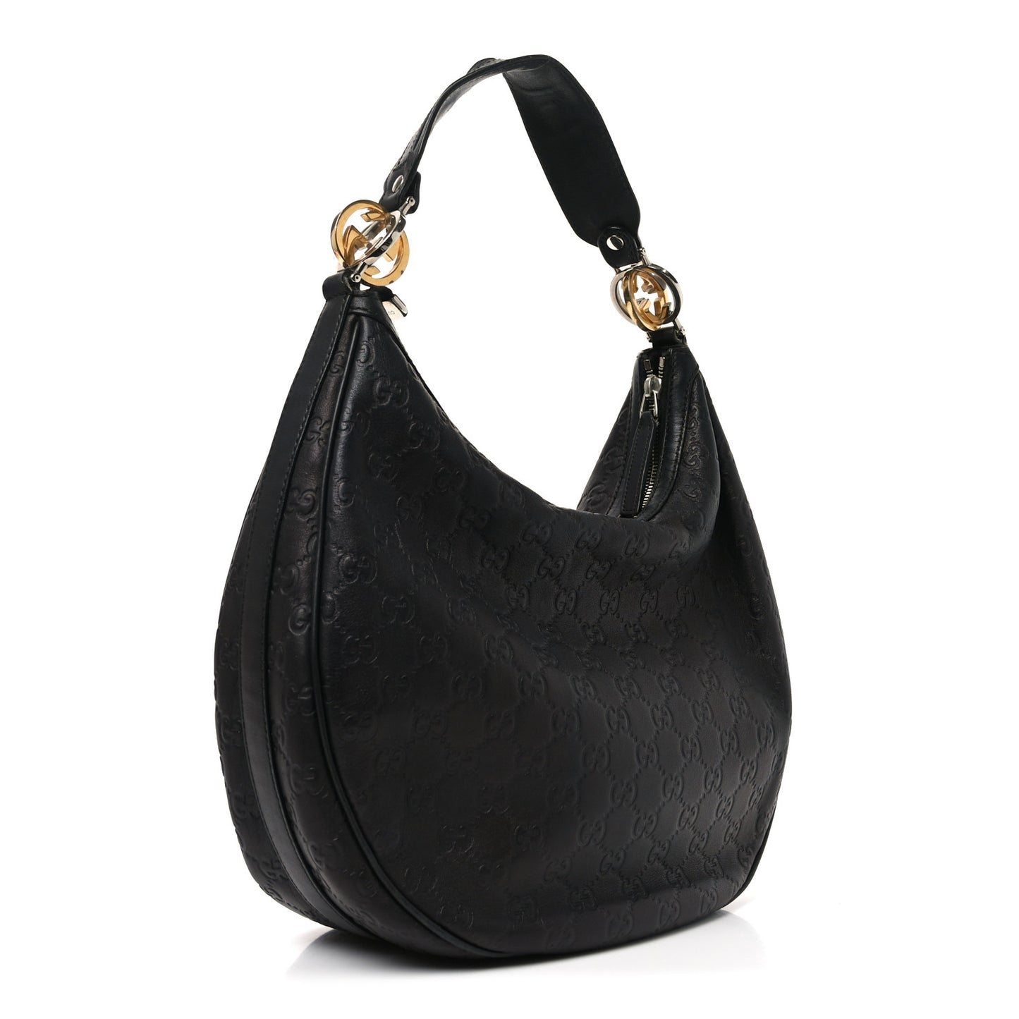 Guccissima Medium GG Twins Hobo Black