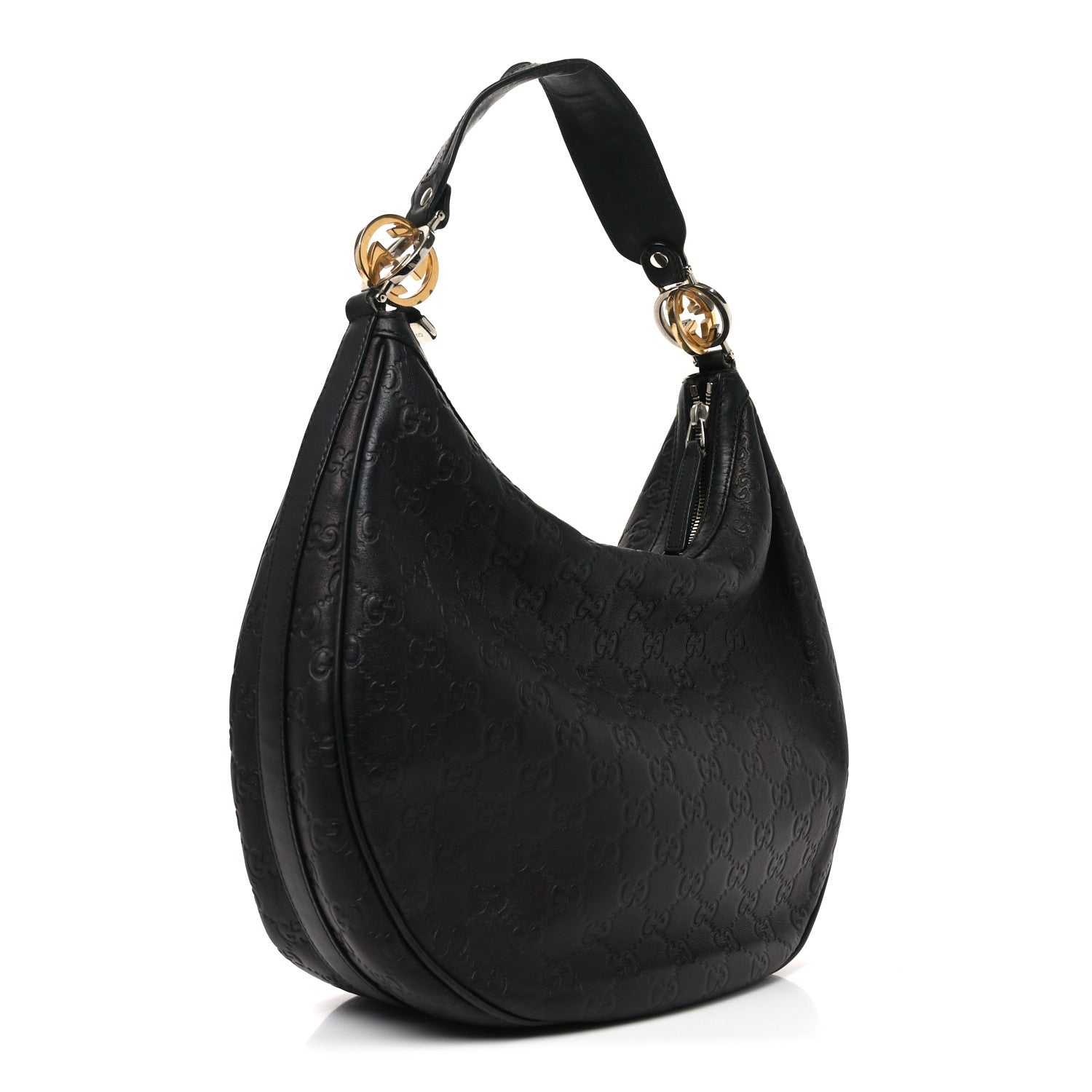 Gucci Guccissima Medium GG Twins Hobo Black 3 of 11
