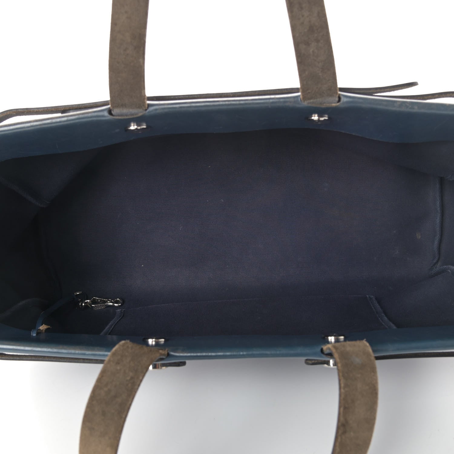 Hermes Toile Vache Hunter Herbag Cabas MM Bleu Marine 4 of 4