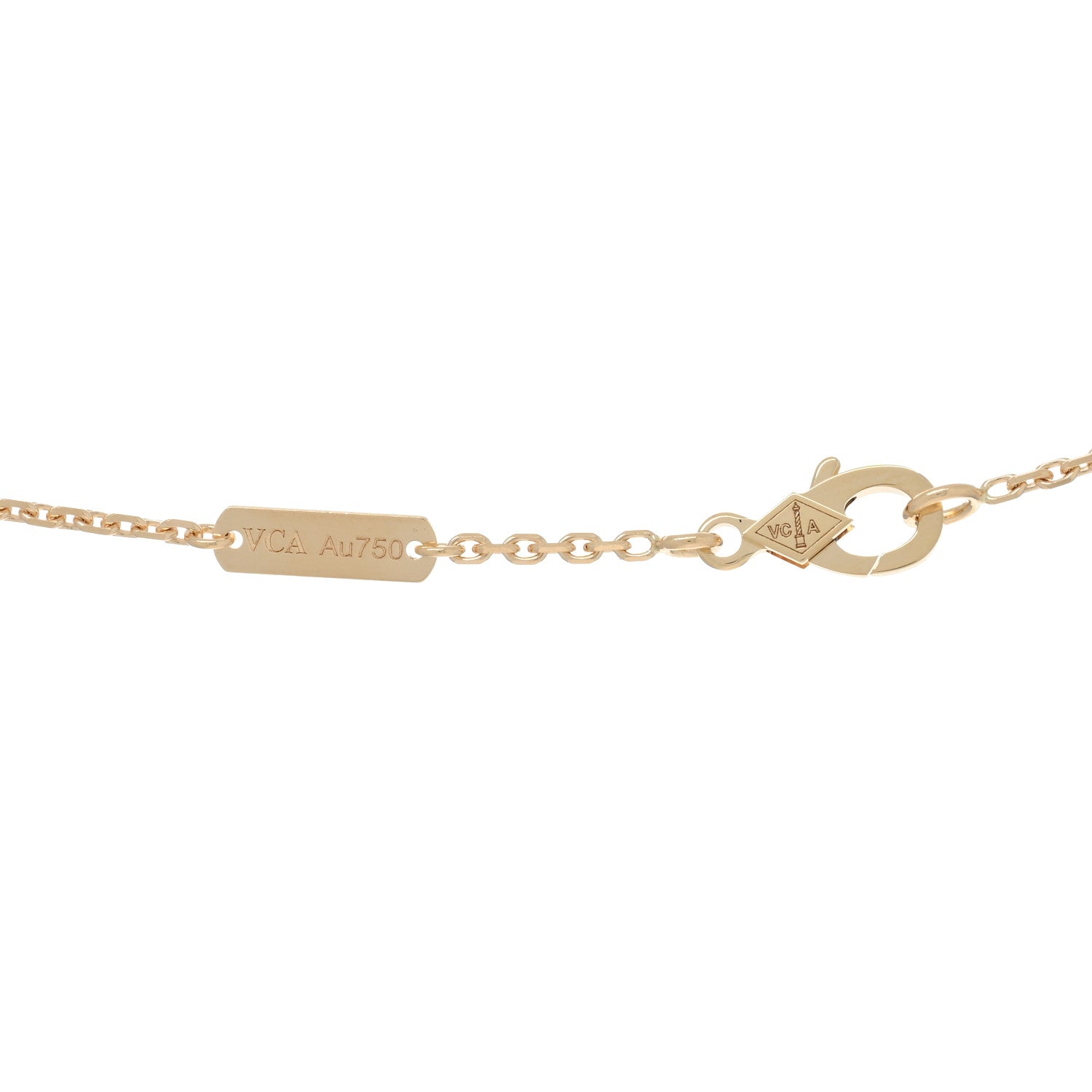 Van Cleef & Arpels 18K Yellow Gold Mother of Pearl Vintage Alhambra Pendant Necklace 5 of 5