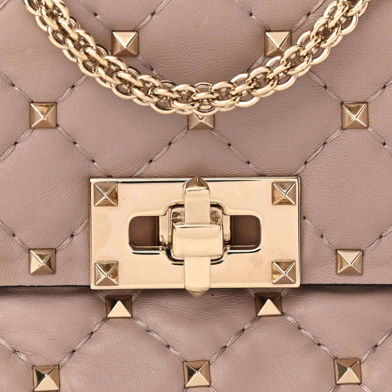 Valentino Garavani Nappa Small Rockstud Spike Shoulder Bag Poudre 7 of 10
