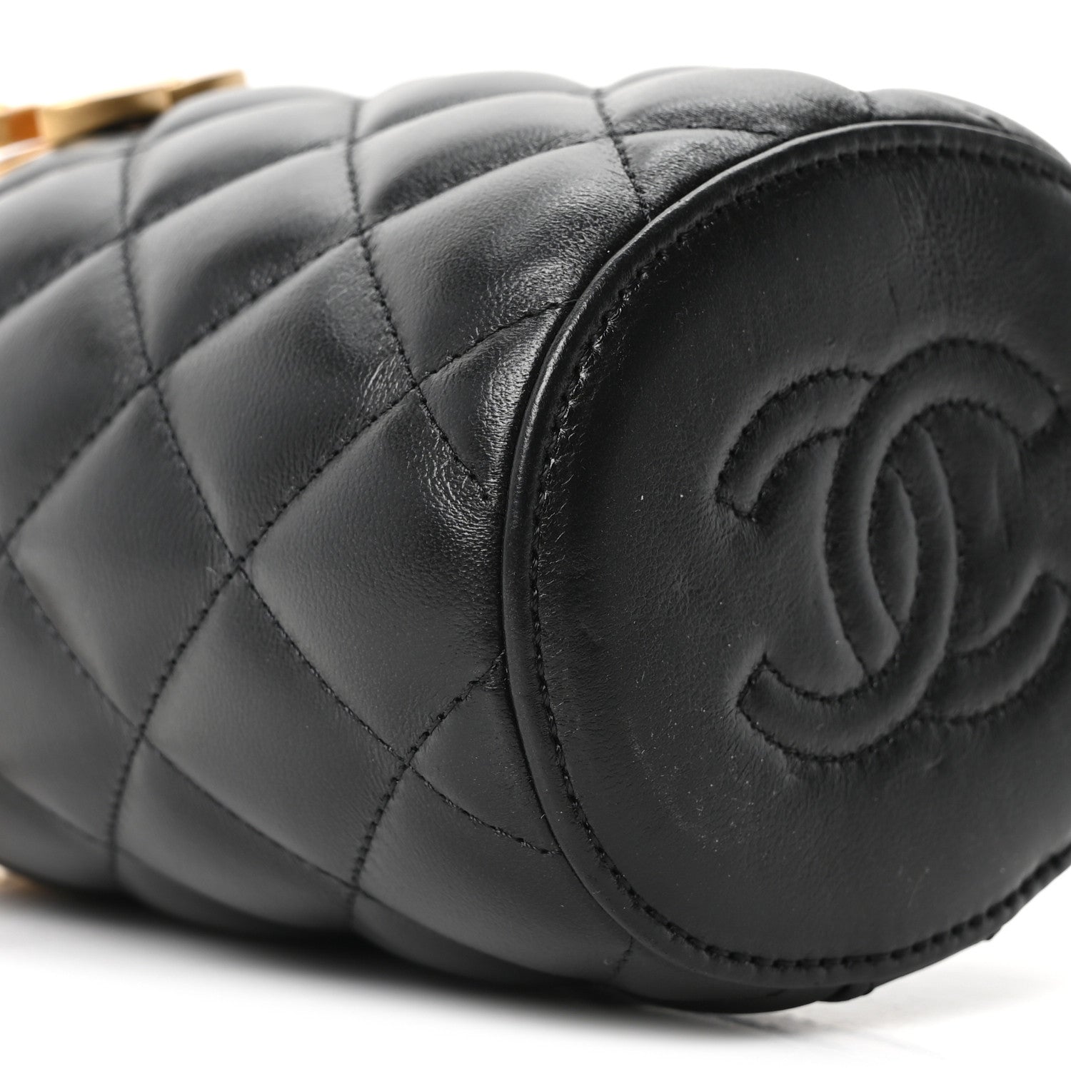 Chanel Lambskin Quilted Mini Crown Box Bag Black 9 of 10
