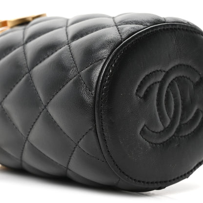 Chanel Lambskin Quilted Mini Crown Box Bag Black 9 of 10