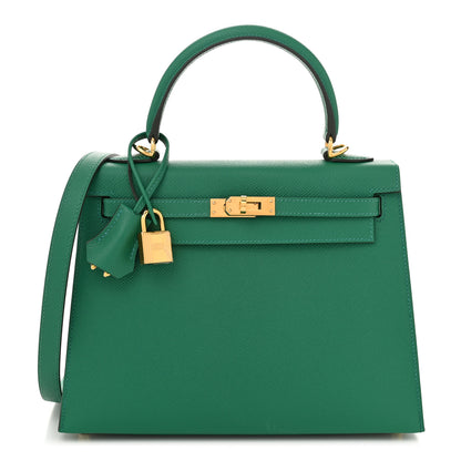 Hermes Epsom Kelly Sellier 25 Vert Vertigo 1 of 11