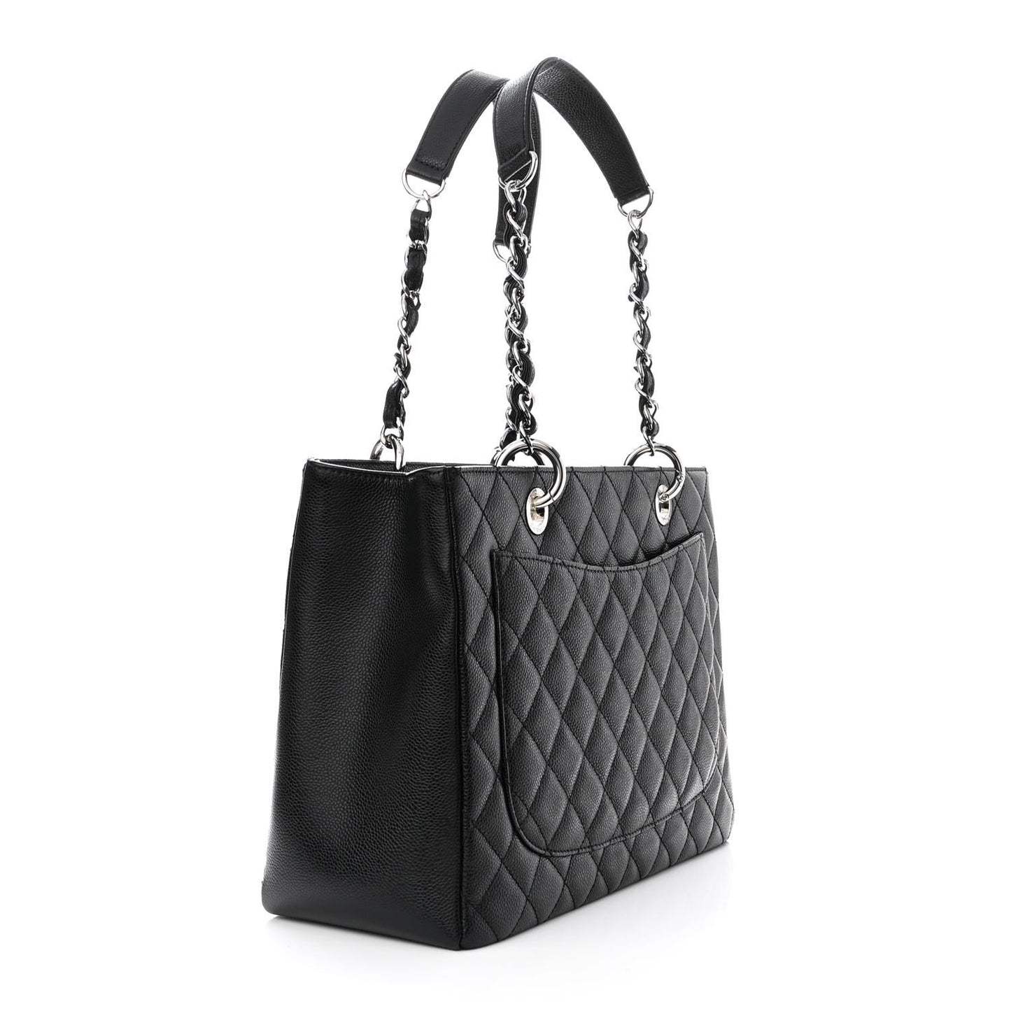 Caviar Quilted Grand Shopping Tote GST Black