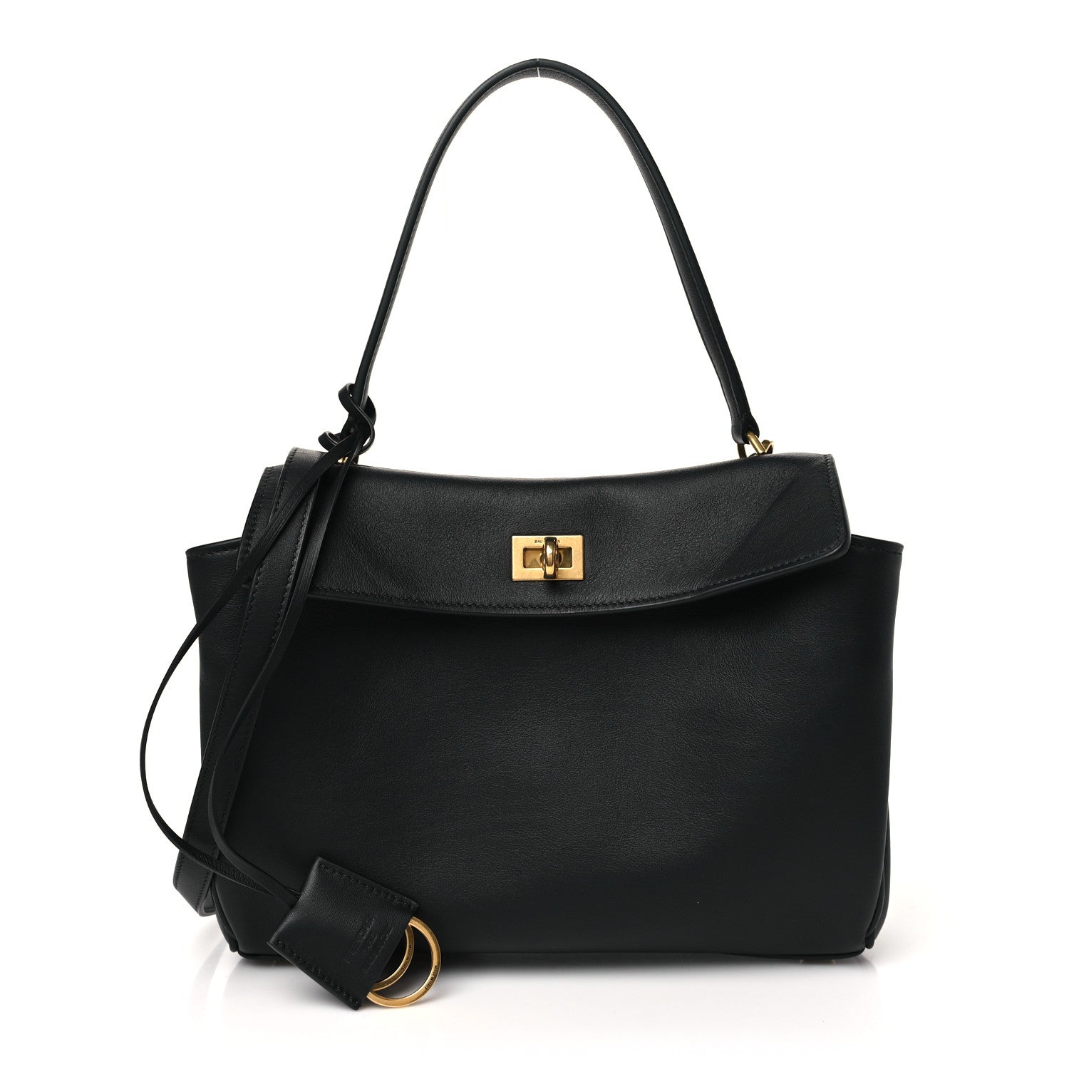 Balenciaga Natural Smooth Calfskin Small Rodeo Top Handle Handbag Black 1 of 9