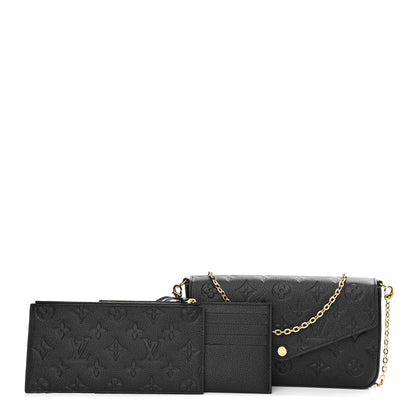 Louis Vuitton Empreinte Pochette Felicie Chain Wallet Black 1 of 14