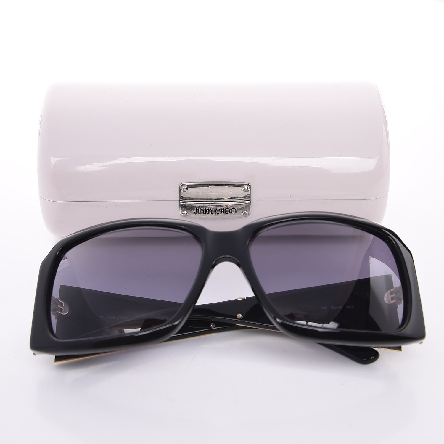 Jimmy Choo Snakeskin Ella Sunglasses Black 9 of 9