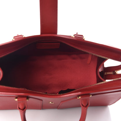Saint Laurent Textured Calfskin Medium Cabas ChYc Red 5 of 10