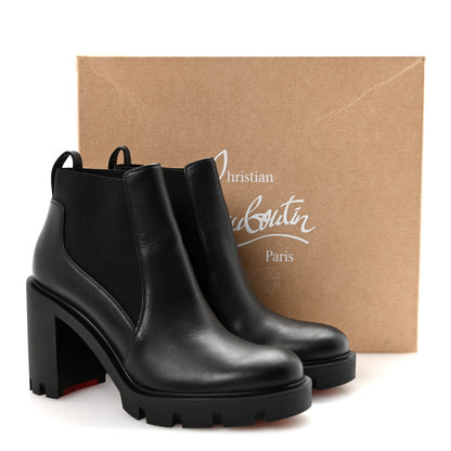 Christian Louboutin Calfskin Marchacroche 70 Chelsea Boots 38 Black 9 of 9