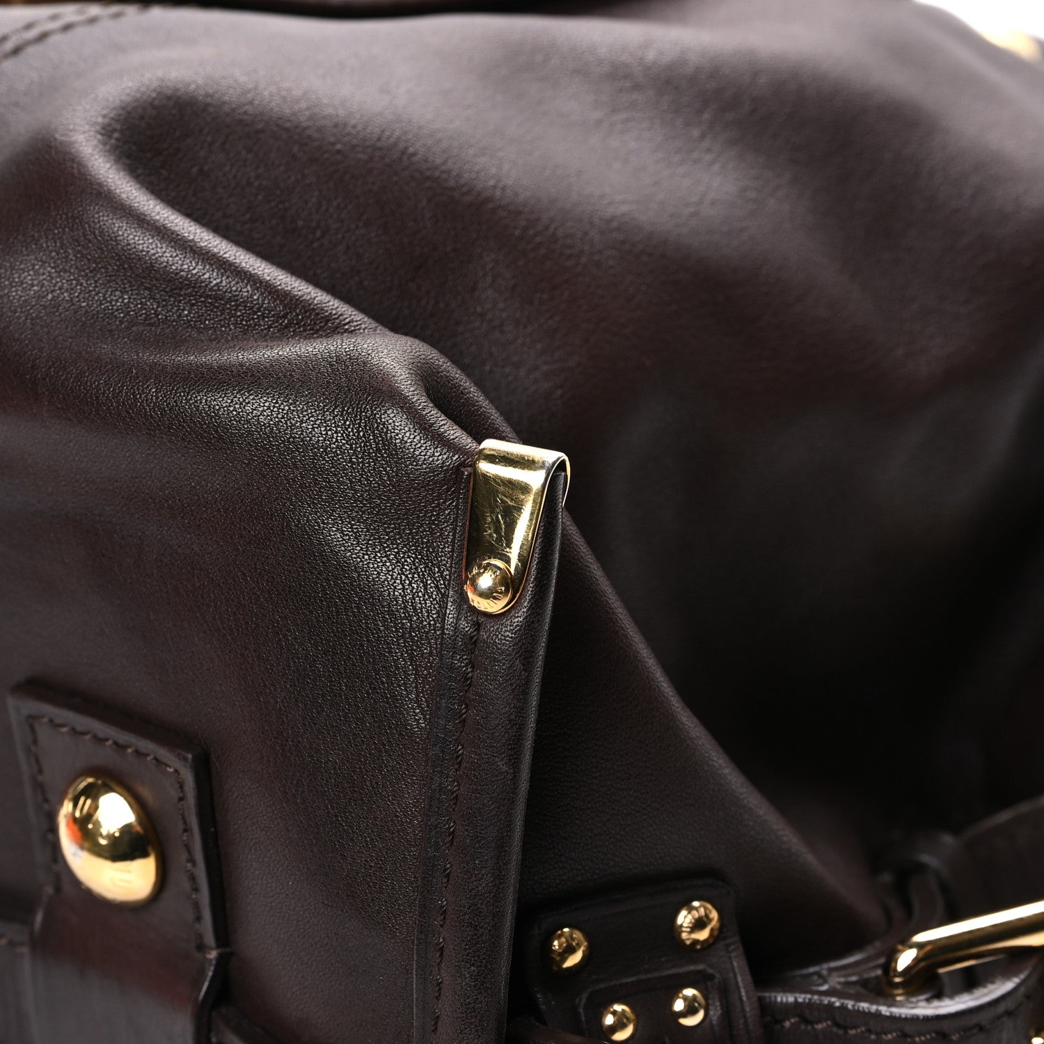 Louis Vuitton Calfskin Sac Louis Chocolate 9 of 14