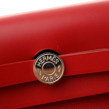 Hermes Military Toile Vache Hunter Herbag Zip PM 31 Rouge Piment 13 of 15