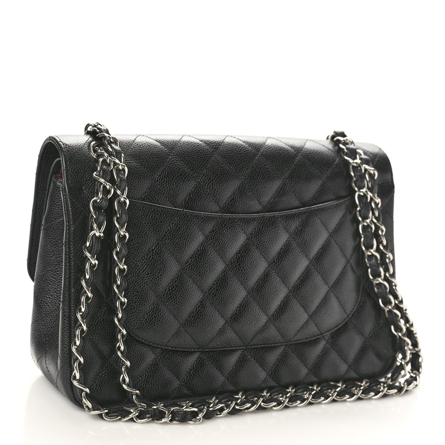 Caviar Quilted Jumbo Double Flap Black