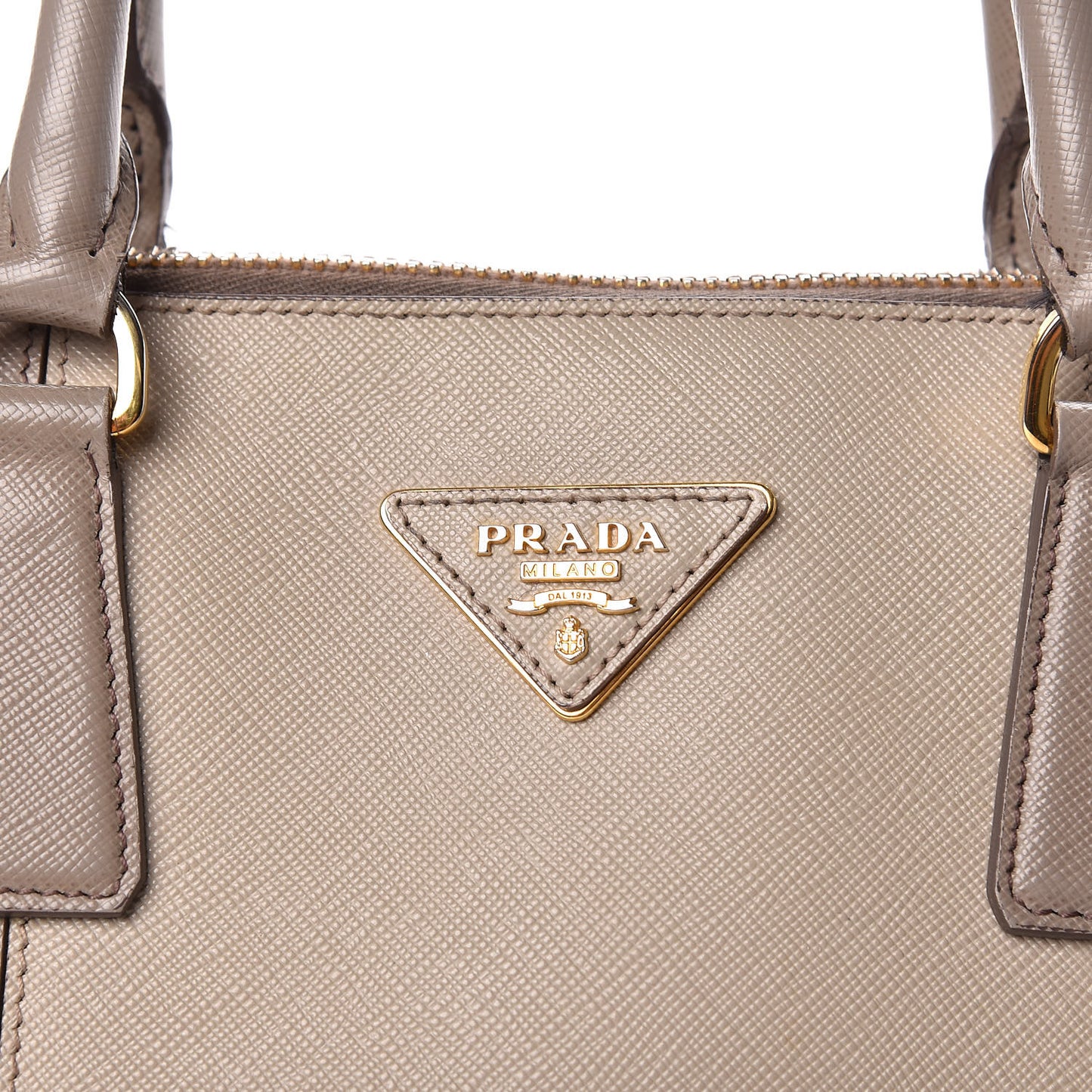 Saffiano Lux Bi-Color Promenade Tote Argilla Pomice