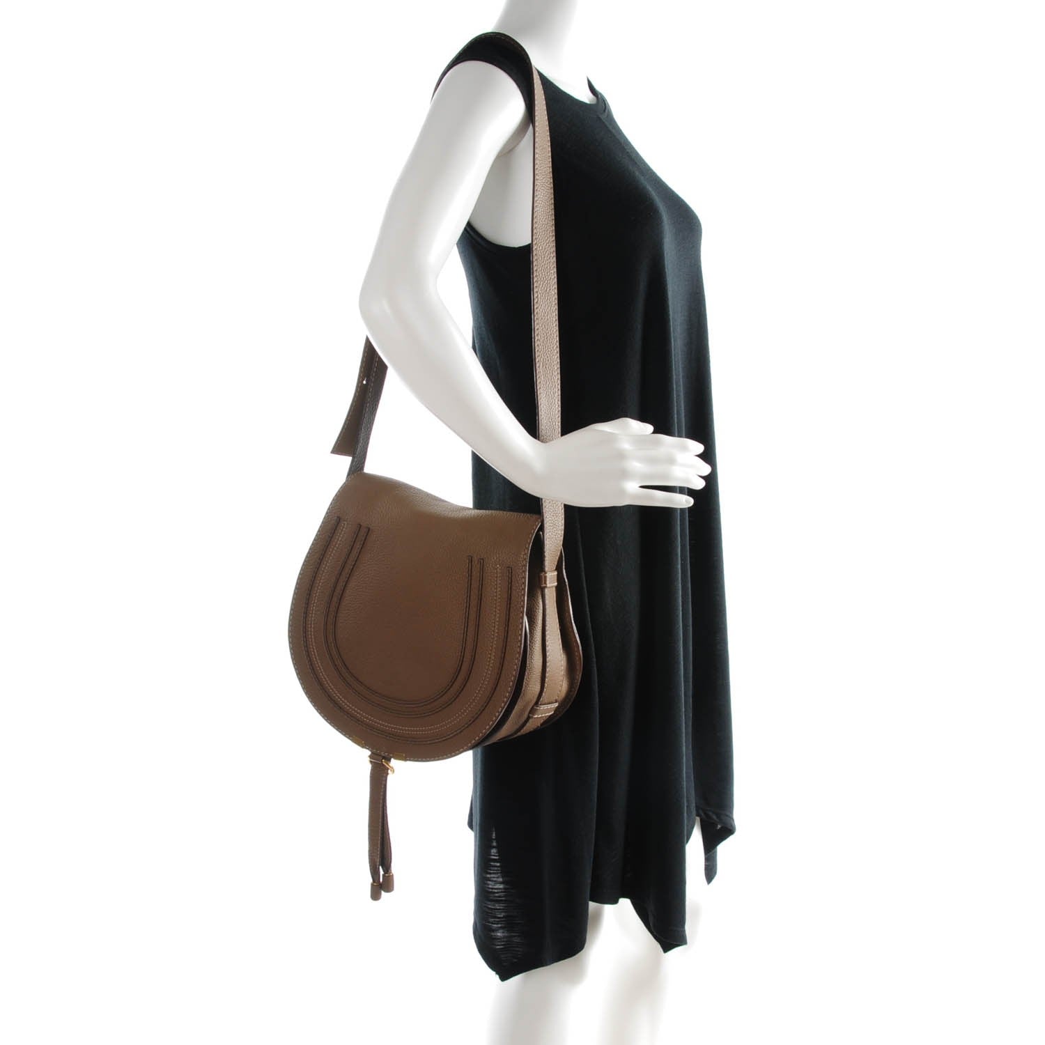 Chloe Grained Calfskin Medium Marcie Saddle Bag Seed 2 of 9