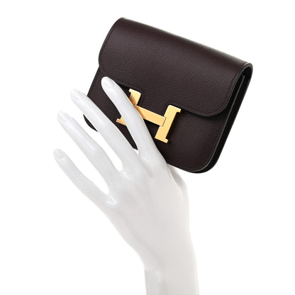 Hermes Evercolor Constance Slim Wallet Rouge Sellier 3 of 8