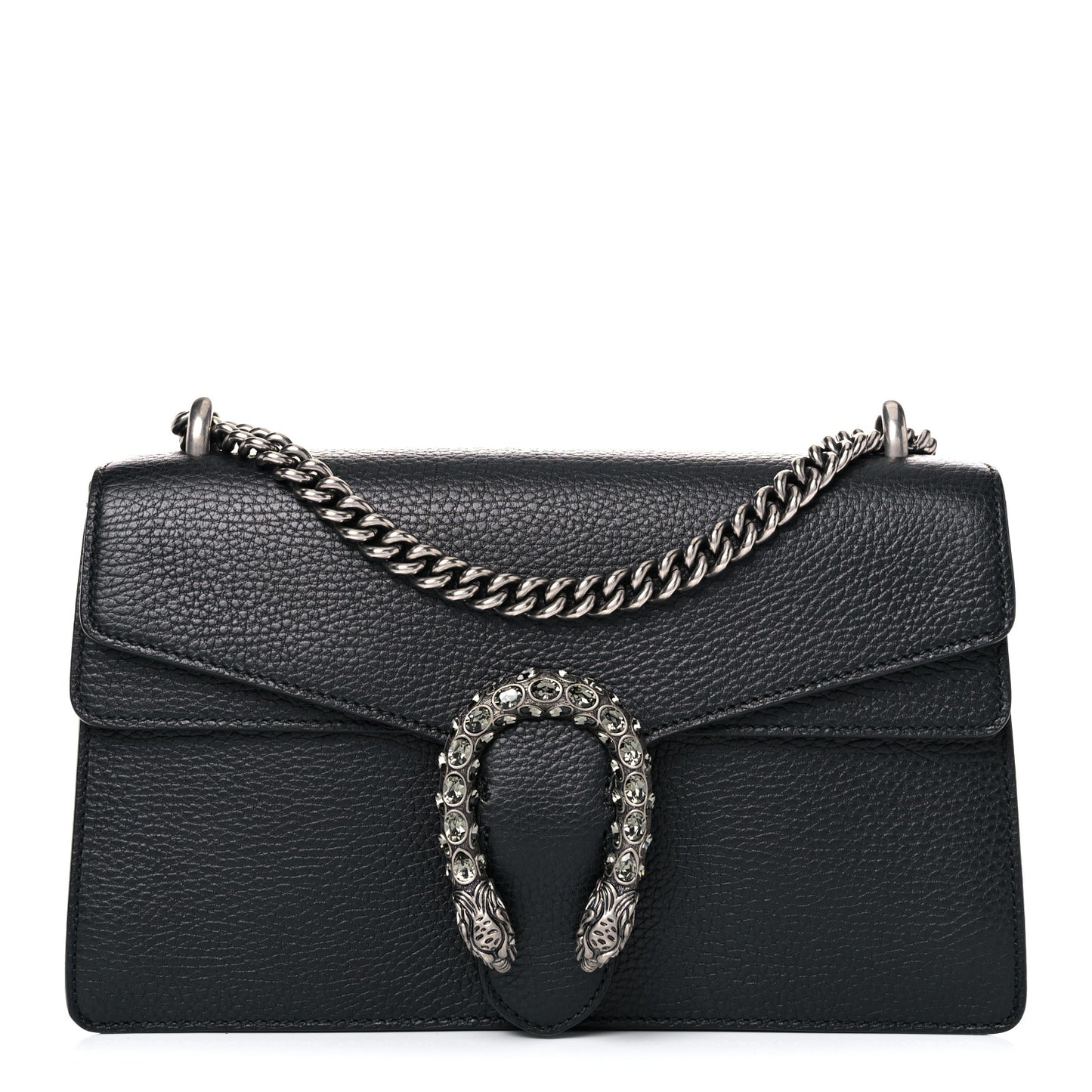 Pebbled Calfskin Small Dionysus Shoulder Bag Black