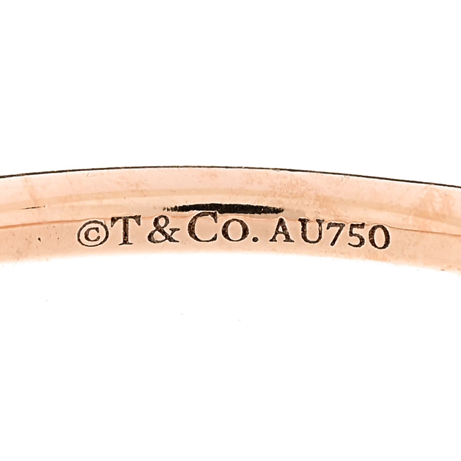 Tiffany 18K Rose Gold Diamond T Wire Ring 58 8.25 4 of 6