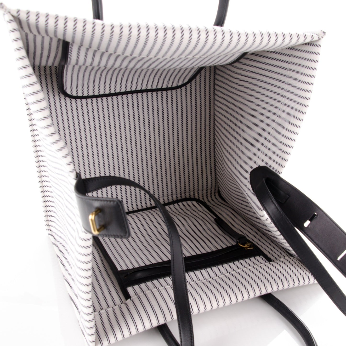 Cotton Canvas Striped Medium Phantom Luggage White Navy