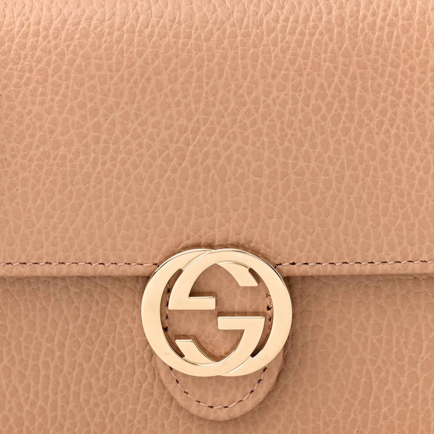 Gucci Dollar Calfskin Interlocking G Chain Wallet Camelia 7 of 10