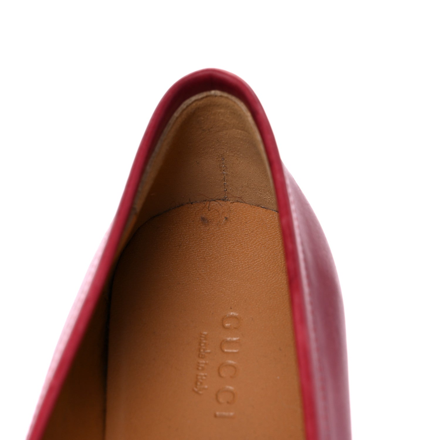 Gucci Lambskin Womens Brixton Horsebit Loafers 37 Hibiscus Red 15 of 17