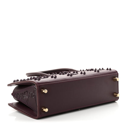 Christian Louboutin Calfskin Spikes Loubinthesky Paloma Baguette Merlot 4 of 10