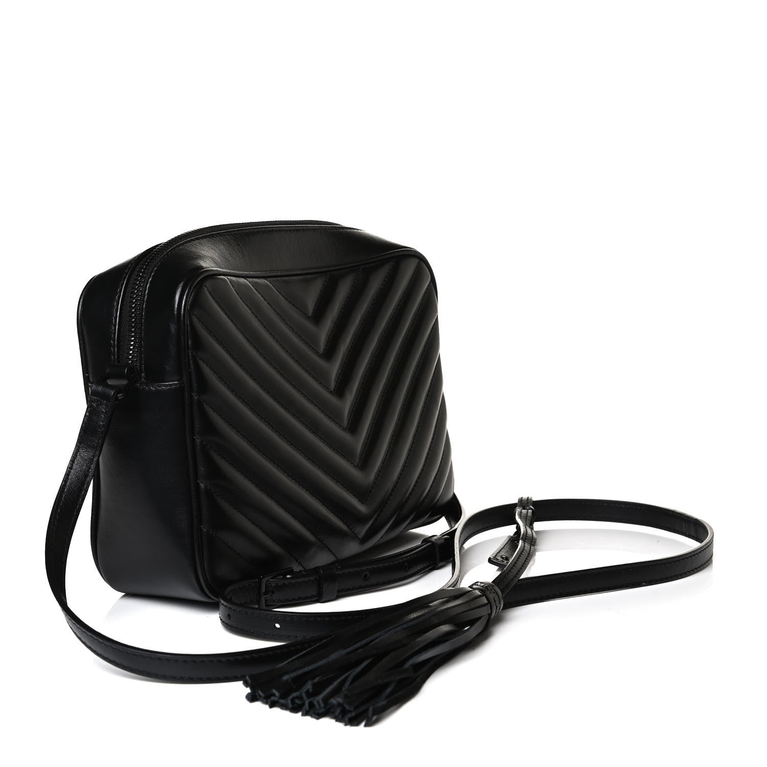 Saint Laurent Calfskin Matelasse Monogram Lou Camera Bag Black 3 of 16
