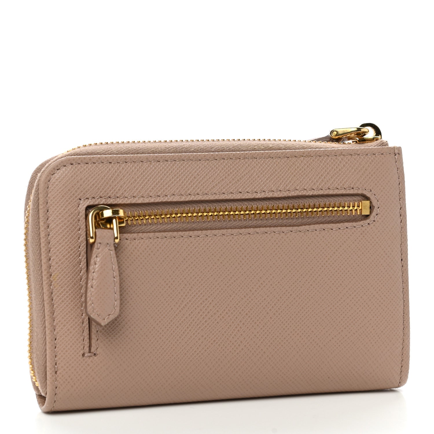 Prada Saffiano Metal Zip Around Keychain Cipria 3 of 7