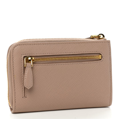 Prada Saffiano Metal Zip Around Keychain Cipria 3 of 7