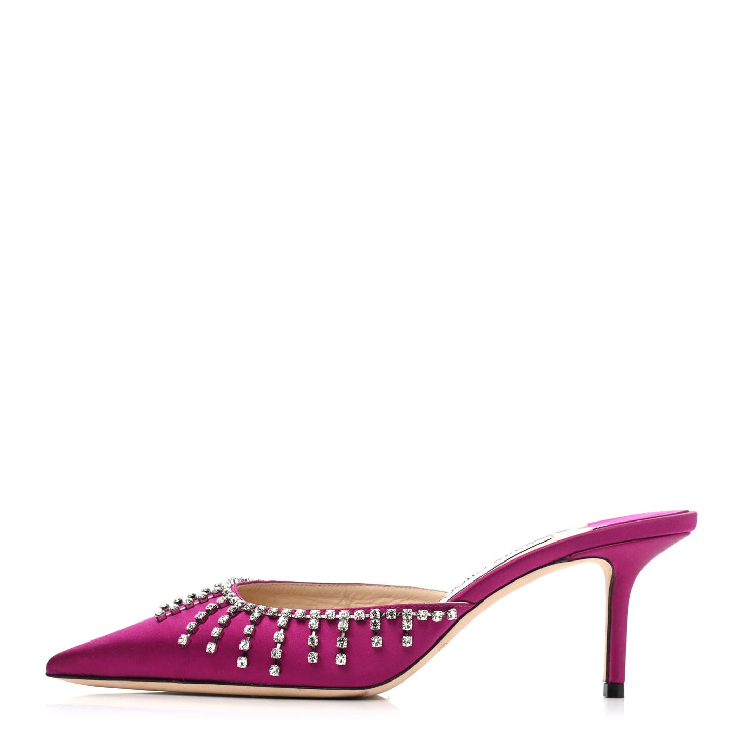 Satin Crystal Embellished Tatie Mules 40 Pink