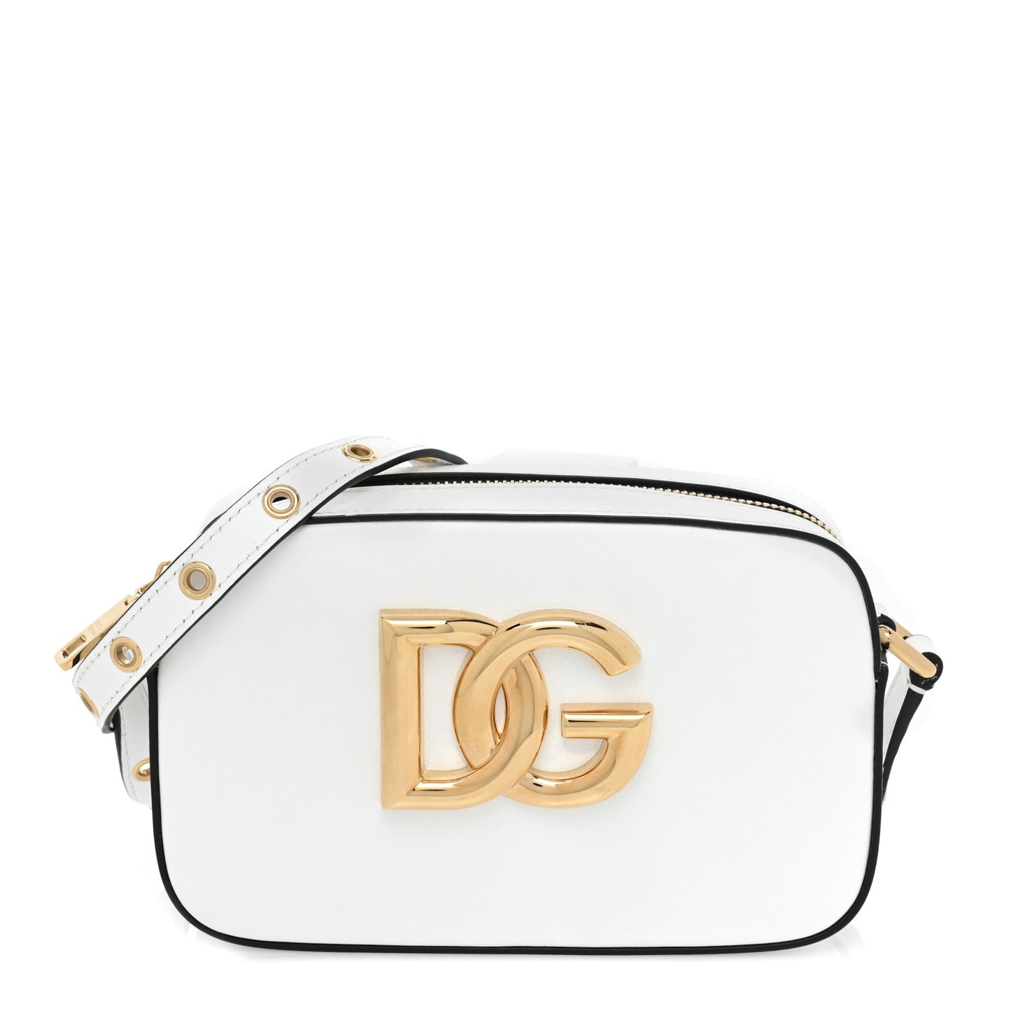 Calfskin Hot Stuff DG Logo 3.5 Crossbody Bag White