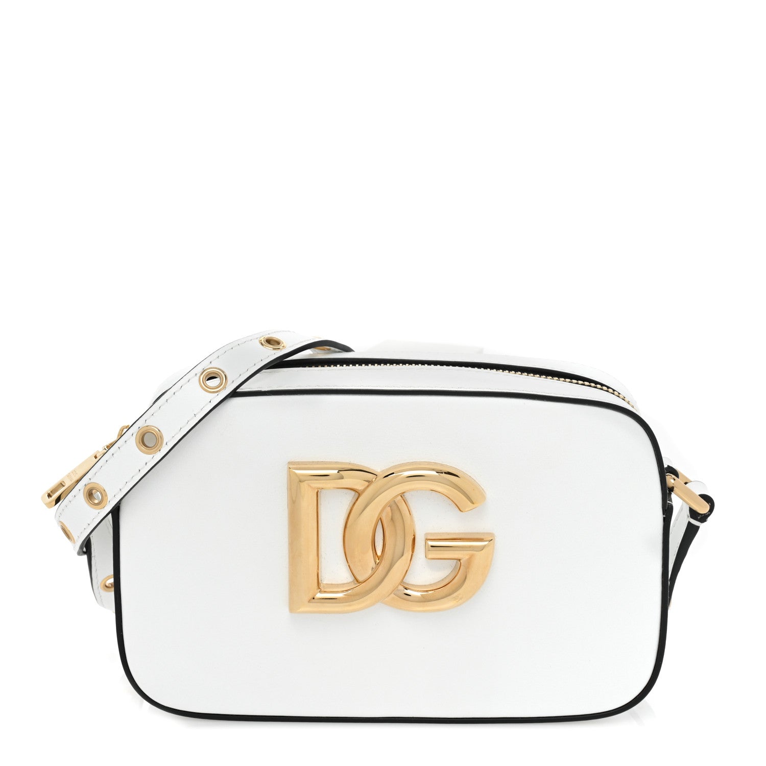 Dolce & Gabbana Calfskin Hot Stuff DG Logo 3.5 Crossbody Bag White 1 of 12
