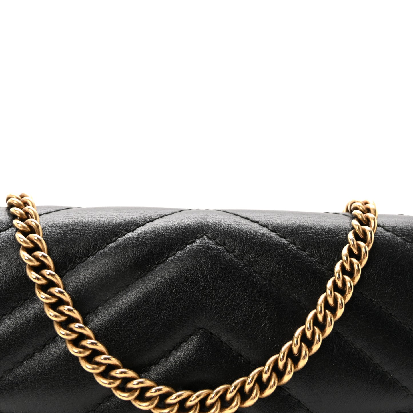 Calfskin Matelasse Super Mini GG Marmont Shoulder Bag Black