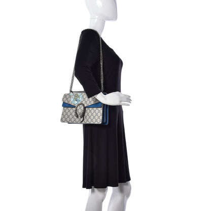 Gucci GG Supreme Monogram Blooms Small Dionysus Shoulder Bag Beige Navy Vintage Blue 2 of 9