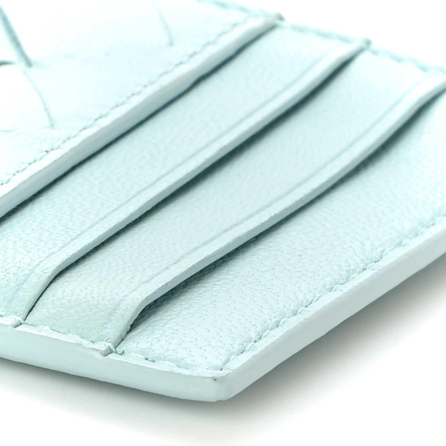 Bottega Veneta Calfskin Intrecciato Zip Card Holder Teal Washed 8 of 9