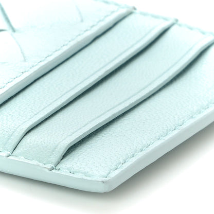 Bottega Veneta Calfskin Intrecciato Zip Card Holder Teal Washed 8 of 9