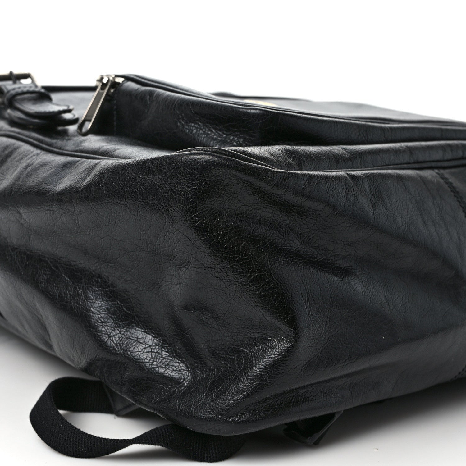 Gucci Fluffy Calfskin Mesh Nylon Medium Morpheus Double Buckle Backpack Black 7 of 8