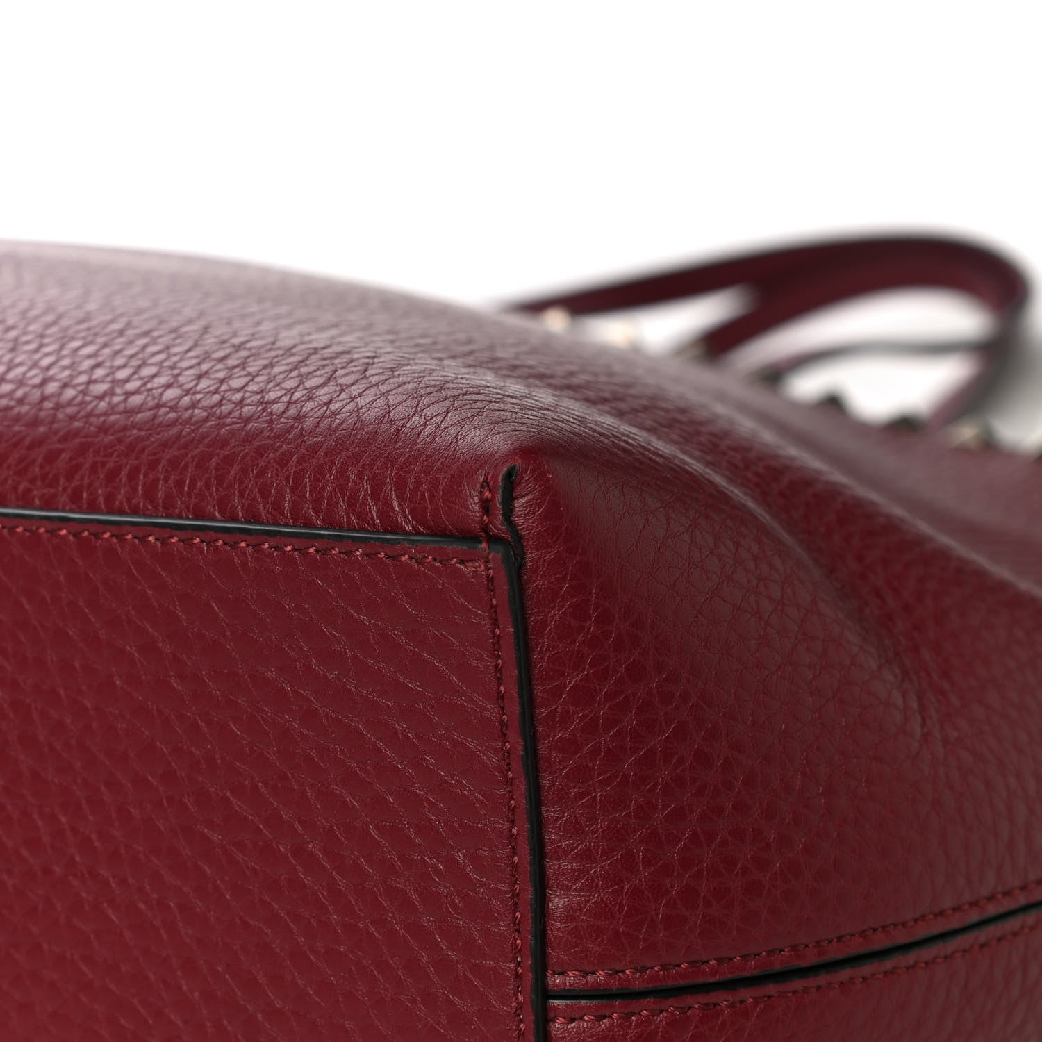 Valentino Garavani Grained Calfskin Rockstud Shoulder Tote Cerise 11 of 12