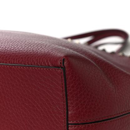 Valentino Garavani Grained Calfskin Rockstud Shoulder Tote Cerise 11 of 12