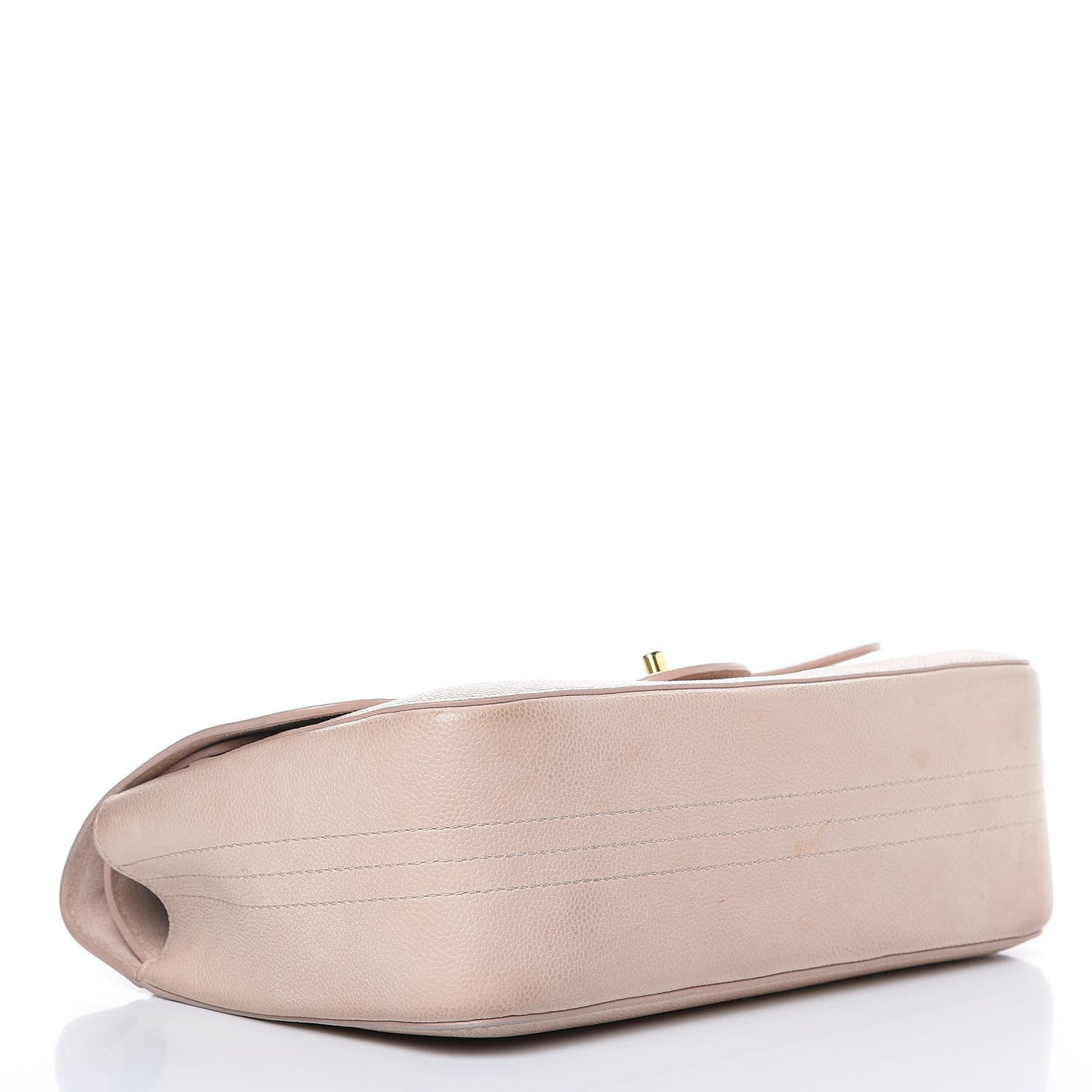 Grained Calfskin Jumbo Classic Pure Double Flap Nude