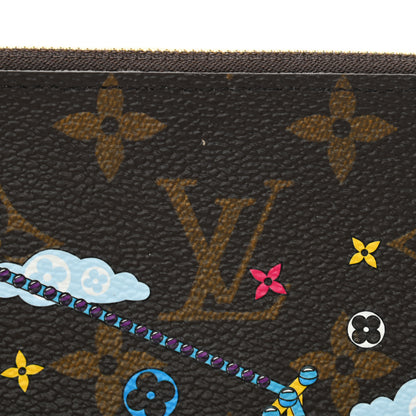 Louis Vuitton Monogram 2020 Christmas Animation Big Wheel Double Zip Pochette Rose Ballerine 9 of 9