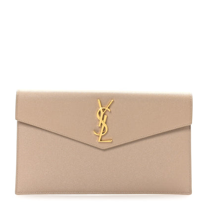 Saint Laurent Grain De Poudre Uptown Pouch Dark Beige 1 of 8