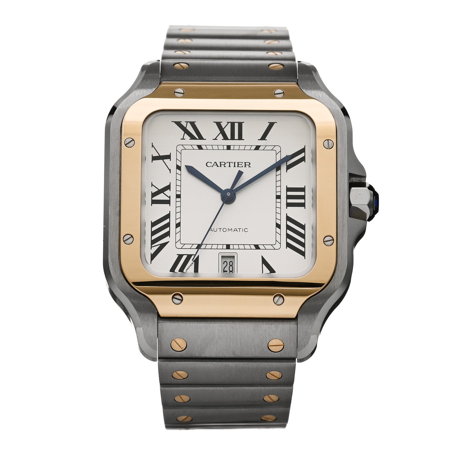 Cartier Stainless Steel 18K Yellow Gold 39.8mm Santos De Cartier Automatic Watch 1 of 6