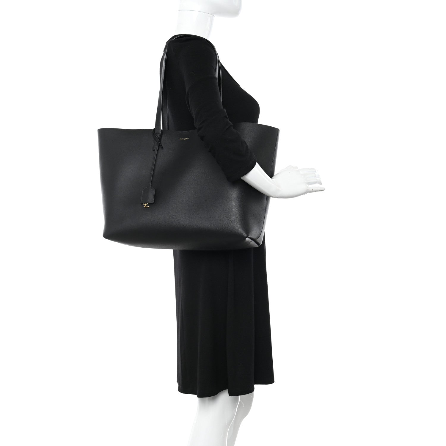 Saint Laurent Calfskin Large Shopping Tote Black 2 of 12