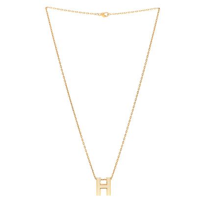 Hermes Lacquered Gold Pop H Pendant Necklace White White 3 of 8