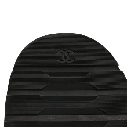 Chanel Shiny Calfskin Quilted Lace Up Combat Boots 35.5 Black 6 of 18