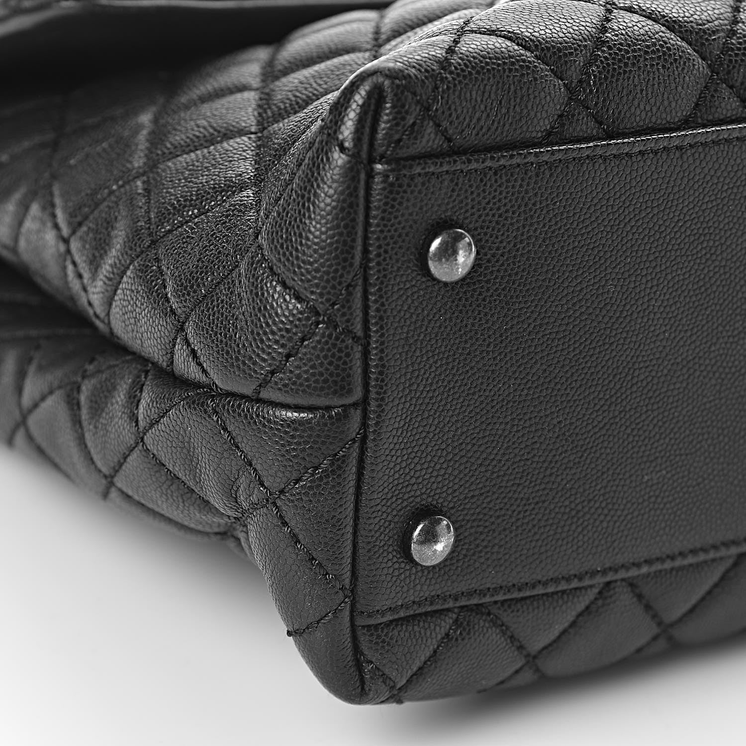 Chanel Caviar Quilted Large Coco Handle Flap Black 11 of 13