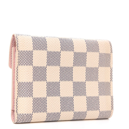 Louis Vuitton Damier Azur Victorine Wallet Rose Ballerine 2 of 7