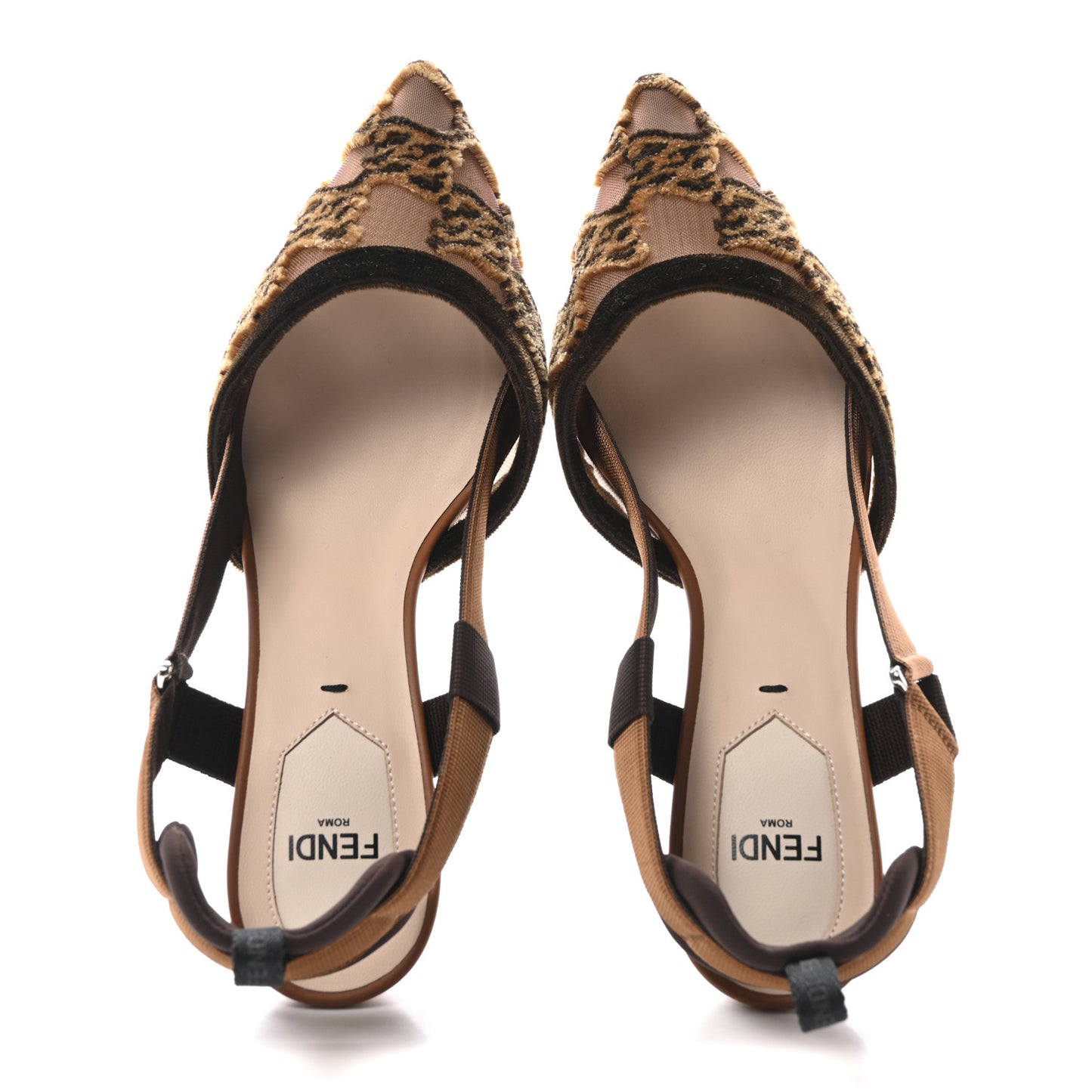 Mesh Velvet Karligraphy Colibri 55mm Slingback Pumps 35.5 Nocciola
