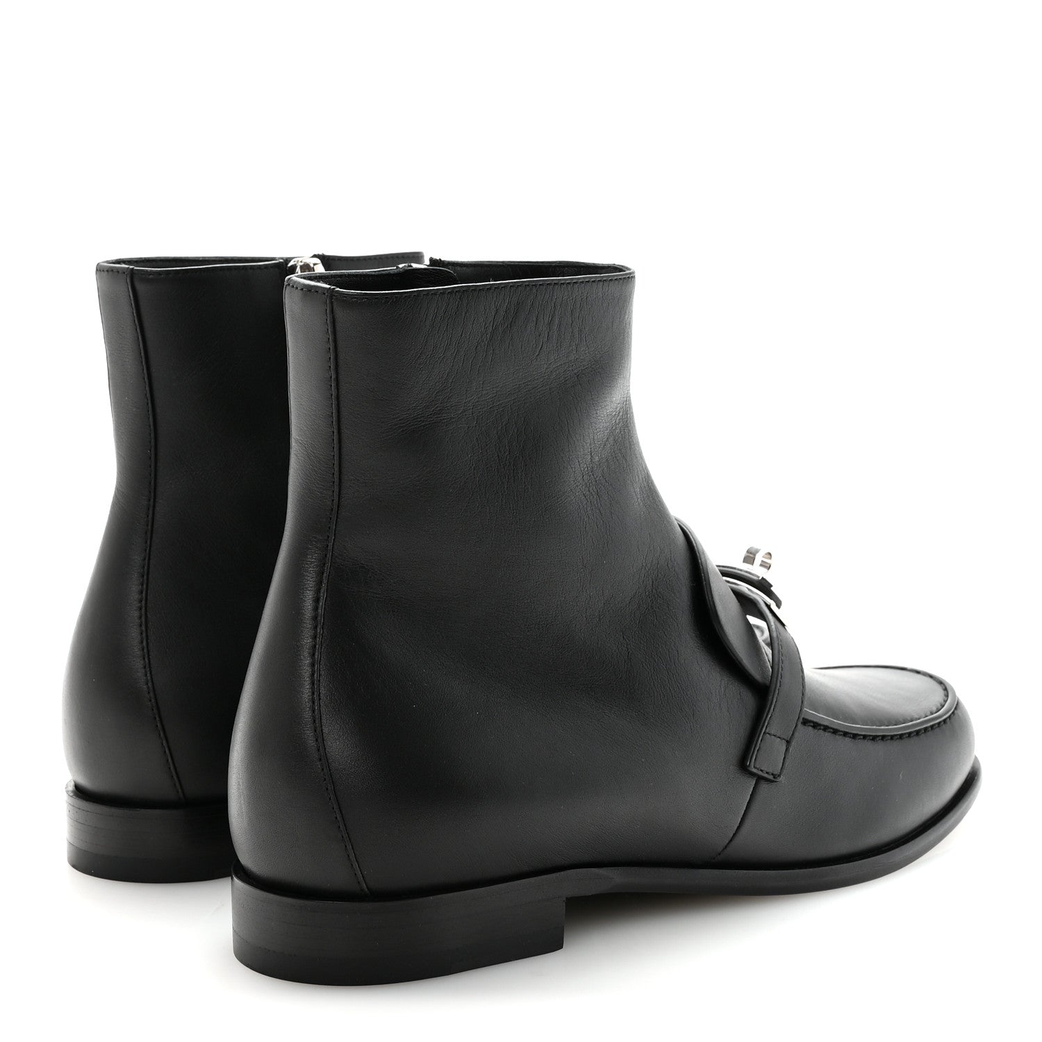 Hermes Calfskin Kelsey Ankle Boots 38.5 Black 5 of 9